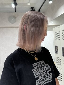 ハイプ(HYPE) ブリーチ＆ダブルカラー/ボブ/ホワイトベージュ/ミルクティー