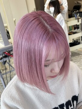 ラピステン 福岡天神 大名店(Lapis) ブリーチ/ダブルカラー/ハイトーン/ペールピンクカラー/髪質改善