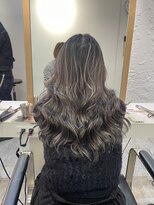 ブレンド 渋谷(BLend) ハイライトカラーくびれヘアアプリコットオレンジ