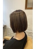 ミニボブ×白髪ぼかし×ハイライト×髪質改善改善トリートメント