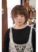 髪質改善ミルクティーベージュ顔まわりレイヤーカットウルフボブ