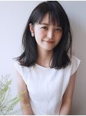 透ける黒髪 ゆるたばミディ