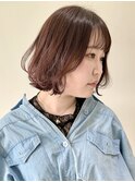 【FOLK】外ハネ レイヤーボブ♪ピンクカラー ピーチカラー 