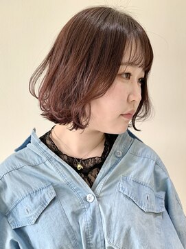 フォーク FOLK 【FOLK】外ハネ レイヤーボブ♪ピンクカラー ピーチカラー