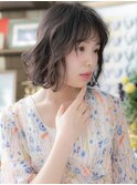 黒髪くすみカラーくせ毛風小顔エアリーミディa上尾20代30代40代