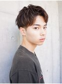 ツーブロックショート×かき上げニュアンスマッシュ