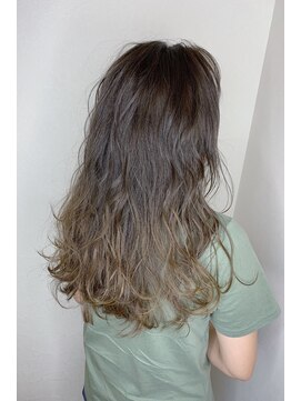 フロート 小阪店(float) グラデーションカラー_マロンベージュ Aラインボブ かきあげ