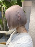 ミルクティーベージュナチュラルボブミニボブケアブリーチ20代