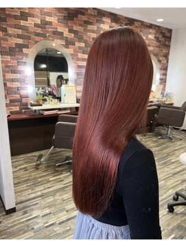 ヘアー リードレス(hair Re:dress) ツヤ髪大人可愛い暖色カラー髪質改善ストレートロング