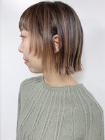 モリオフロムロンドン 原宿本店(morio from London) 【morio原宿】切りっぱなしボブ　ハイライトカラー