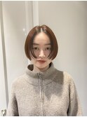 黒髪グレーベージュレイヤーロング前髪パーマ アッシュブラック