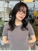 くびれミディアムレイヤー×韓国ヘア