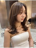 韓国ヘアーハッシュカットレイヤーカットグレージュブリーチ無し