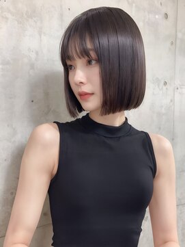 ルミヘアー 県庁藤江店(Lumi hair) 《Lumi hair》ダークブラック/切りっぱなしボブ20代/30代/40代