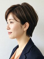 40代/50代/60代ひし形小顔ショートボブ絶壁解消白髪ぼかし△62