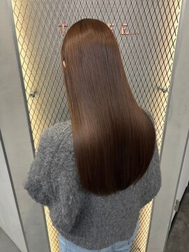 スリー バイ ベルベット 博多(THREE... by velvet) ダブルカラー♪ブリーチなしカラー/顔周りカット/艶カラー