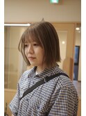 外ハネボブ　ベージュカラー　鎌倉 ボブ