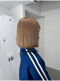 ダブルカラー/切りっぱなし/ベージュ/ブリーチカラー