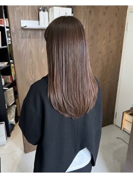 零秒女髪 千里丘店 艶髪まとまり透明感髪質改善セミロング美髪髪質改善カラー艶感