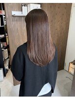 零秒女髪 千里丘店 艶髪まとまり透明感髪質改善セミロング美髪髪質改善カラー艶感