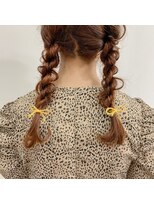 ルプラ カルム(le-pla Calme)&nbsp;オレンジベージュ×ツインロープ編み/編みおろし 20代30代40代