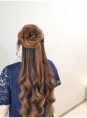 フラワーハーフアップ