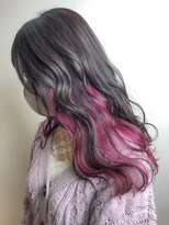 セットアップ 岡山北長瀬店(SET-UP)&nbsp;インナーカラー ピンク グレージュ 推しカラー ブリーチ