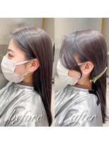 アフロートリノ(AFLOAT Leino)&nbsp;2wayバング 韓国前髪 シースルー ミディアム くびれヘア