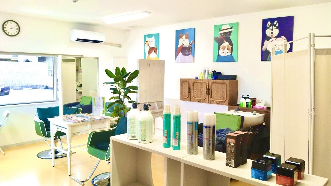 美容室 セット椅子 緑 グリーン 美容室専用スタイリングチェアシリーズ