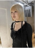 【中澤彩乃】切りっぱなしぱつっとボブブロンドケアブリーチ前髪