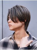 渋谷メンズミディアムウルフカット緩め波巻きスパイラルパーマ