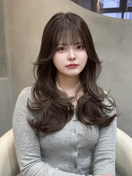 グロー 大宮(GLROW) オリーブベージュ　レイヤーカット　韓国ヘア