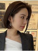 #切りっぱなしボブ #前下りボブ #顔周りレイヤー #小顔カット