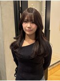 韓国/顔周りレイヤー/ダブルカラー/ベージュ/前髪新潟長岡宮関◆