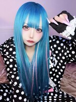 カプセル シンジュク(CAPSULE)&nbsp;☆CAPSULE☆原色スカイブルー＋ピンクメッシュ
