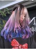 ウルフショートレイヤーハイトーンカラーマレットウルフブリーチ