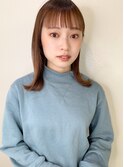 【山田】切りっぱなし外ハネミディラベンダーベージュ