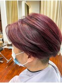 20代30代40代デザインカラーブリーチ1回チェリーレッド