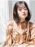 くびれヘア/顔周り/韓国/レイヤーカット/黒髪/ミディアム/渋谷