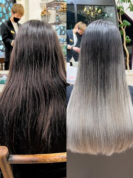 オブヘアーギンザ(Of HAIR GINZA) ホワイトカラー×エアタッチグラデーション