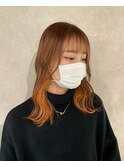 【藤沢横浜】オレンジブラウン/インナーカラー/イヤリングカラー