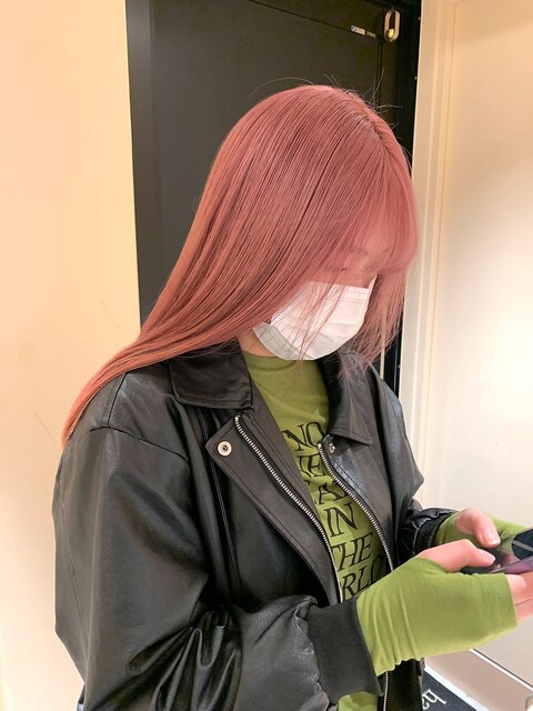 【柴田優香】ハイトーンピンク/韓国風ピーチピンク/艶髪ピンク