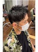 束感ショートツーブロックマッシュアップバング