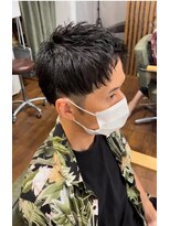 美容室 イズ 館林店(Iz)&nbsp;束感ショートツーブロックマッシュアップバング