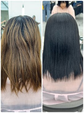 ビューブルー 亀戸錦糸町(VIEW BLUE) 美髪カールシアーカラーピンクブラウンエアリーロングセミディ