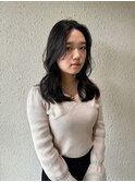 ミディアム　レイヤー　暗髪