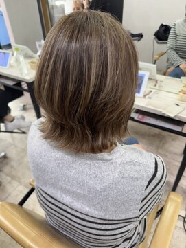 アジールヘア 所沢プロペ通り店(agir hair) ミルクティーベージュウルフレイヤー似合わせカットブリーチ所沢