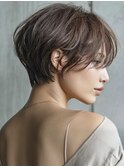 ☆ホワイトグレージュミニウルフデジタルパーマチェリーブラウン