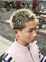 フォーコーナーズカットショップスリーセント 栄(FourCornersCutShop 3/cent)&nbsp;イージードリル/スパイキーベリーショート/ホワイトブロンド