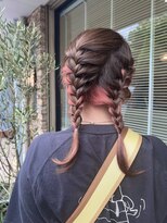 サロン(SALON)&nbsp;ピンクインナーカラーヘアアレンジ♪